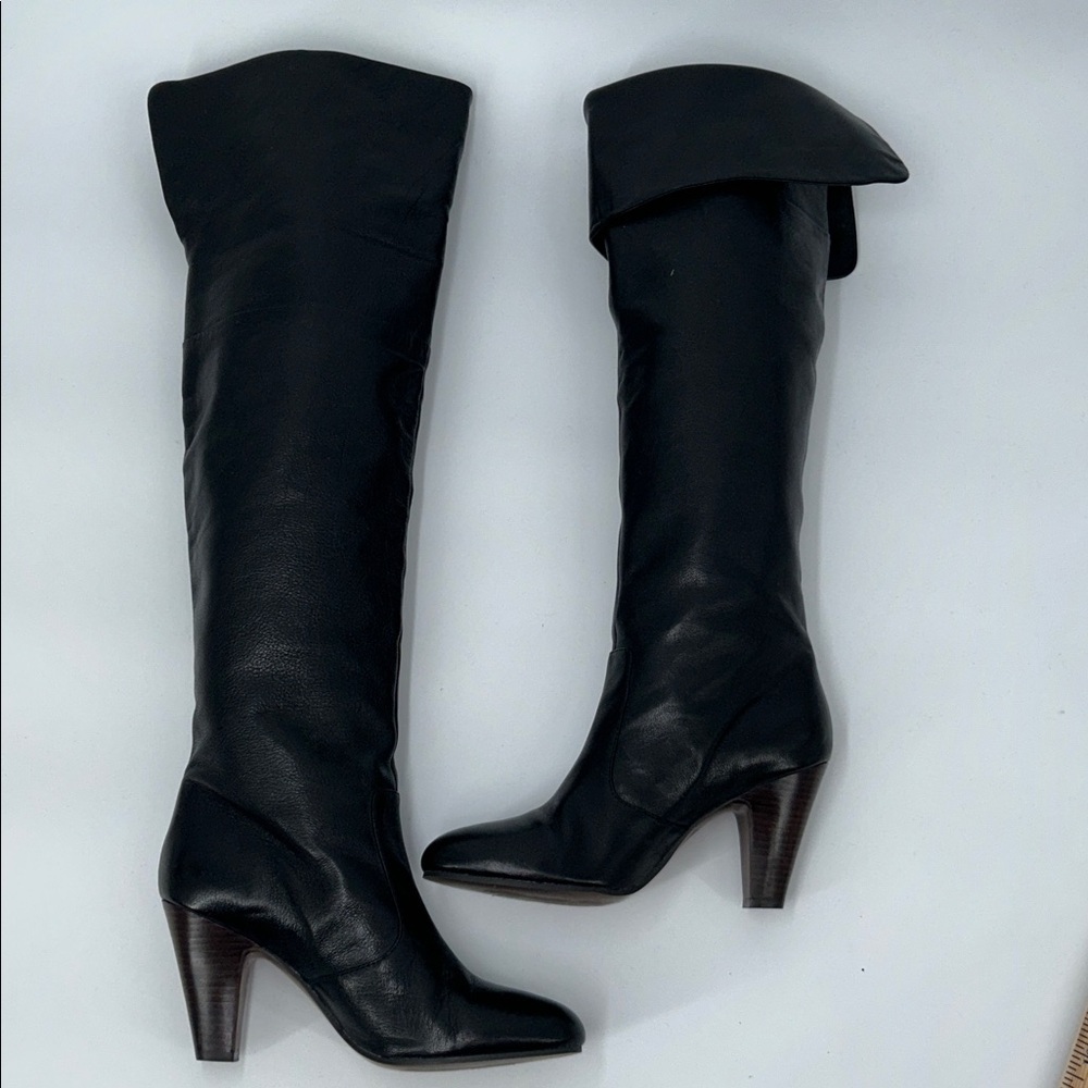 ASH Black Leather Knee-High Heeled Boots Women’s EU 39 / US 8–8.5 - Picture 8 of 10